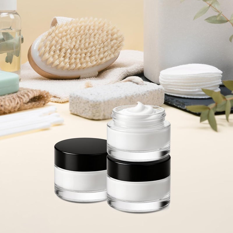 Bumobum 12 قطعة 5 جرام برطمانات تجميل زجاجية صغيرة مع أغطية، حاويات عينة لبلسم الشفاه مع بطانات داخلية لسكرب الشفاه، مكياج، كريم للعين، سفر - Image 5